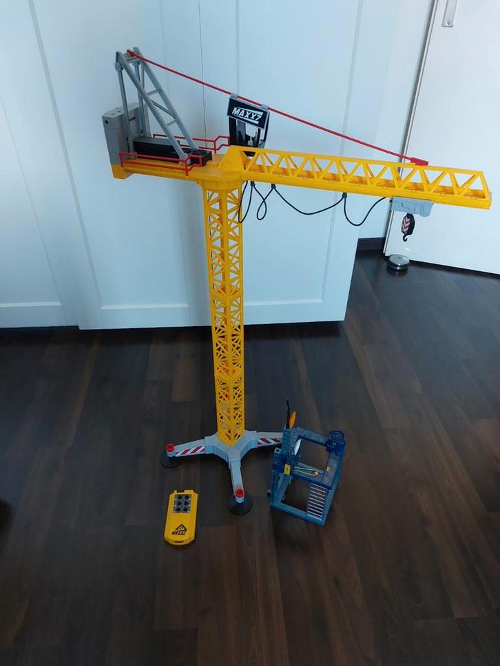 Playmobile rc bouwkraan 70441 incl uitbreiding, Kinderen en Baby's, Speelgoed | Speelgoedvoertuigen, Zo goed als nieuw, Ophalen