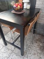 Bartafel met 4 barkrukken stoelen, Huis en Inrichting, Ophalen, Gebruikt, 90 cm of meer, Metaal