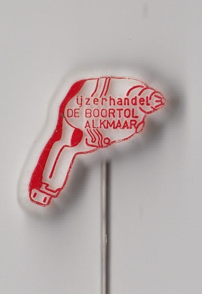 Alkmaar de Boortol IJzerhandel speldje, Verzamelen, Speldjes, Pins en Buttons, Gebruikt, Speldje of Pin, Overige onderwerpen, Ophalen of Verzenden