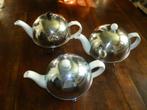 3 x theepot chroom jasje  o.a Bredermijer izgs, Ophalen of Verzenden, Zo goed als nieuw