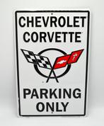 Chevy Corvette parking only bord - C5 met schade, Ophalen of Verzenden, Zo goed als nieuw, Reclamebord