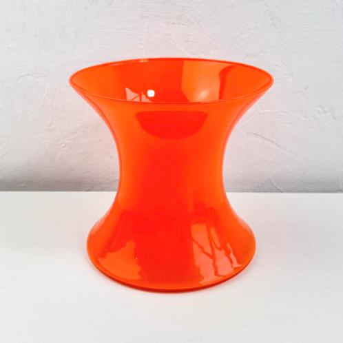 Retro vintage zandloper vaas | vel oranje, Verzamelen, Retro, Huis en Inrichting, Ophalen of Verzenden