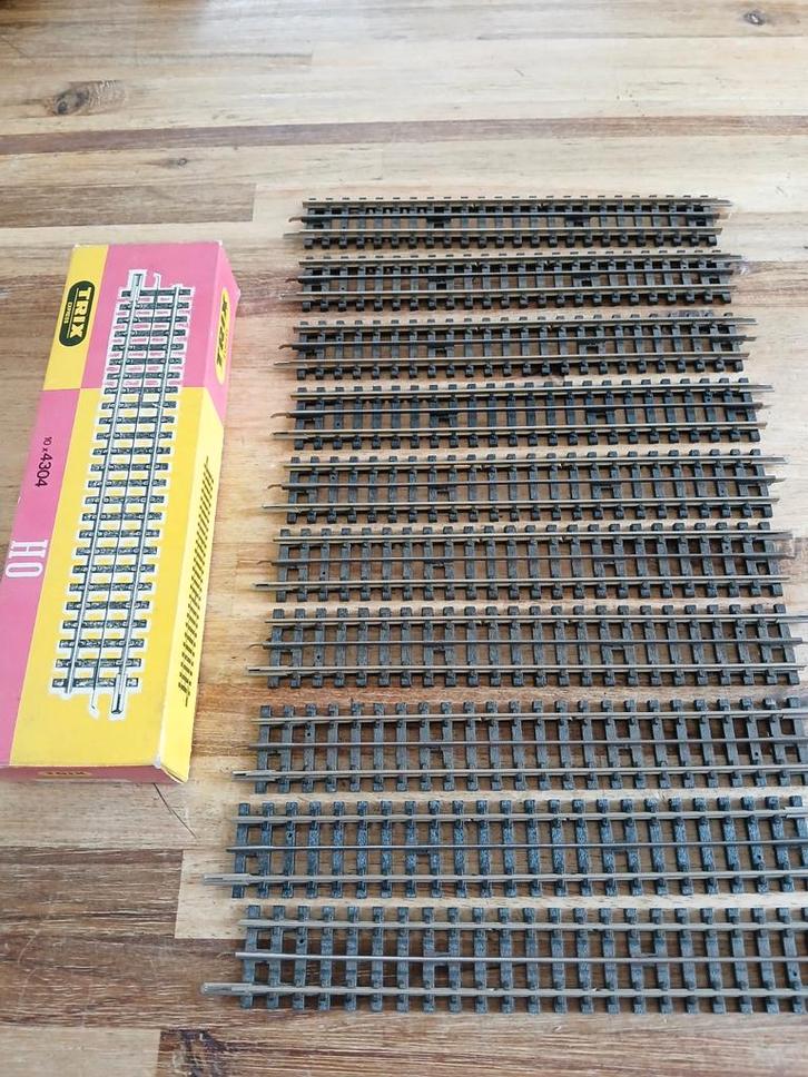 Trix Express H0 rechte rails 4304 - 10 Stuks in OVP, Hobby en Vrije tijd, Modeltreinen | H0, Gebruikt, Rails, Gelijkstroom, Trix