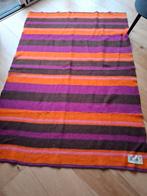 Aabe wollen deken - paars, oranje, zwart 140x200, 100 tot 150 cm, Vintage, Ophalen of Verzenden, Zo goed als nieuw