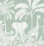 Jungle behang groen/wit, Huis en Inrichting, Stoffering | Behang, Ophalen of Verzenden, Minder dan 10 m², Groen