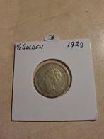 Zilveren 1/2 Gulden Wilhelmina 1929 B - Zeer Fraai, Zilver, Overige landen, Ophalen of Verzenden, 50 cent