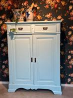 Brocante kast - kledingkast - blauw, Ophalen, Gebruikt, 50 tot 100 cm, 150 tot 200 cm