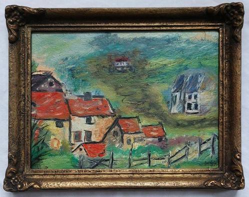 EXPRESSIONISTISCH glooiend landschap - mooi oud oliewerkje, Antiek en Kunst, Kunst | Schilderijen | Klassiek, Ophalen of Verzenden