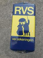 Mooi oud emaille bordje RVS verzekeringen, Ophalen of Verzenden