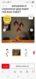 Cesenatico glazen hanglamp koper, Ophalen, Nieuw, Glas, Modern