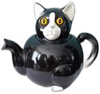 Zwarte kat theepot 16 cm hoog, Verzamelen, Beelden en Beeldjes, Ophalen of Verzenden, Zo goed als nieuw, Dier