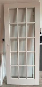 Opdek Binnendeur met Glas, Doe-het-zelf en Verbouw, Deuren en Horren, Ophalen, Gebruikt, 80 tot 100 cm, Binnendeur