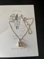 Anna nina nieuw ketting zilver 925 plus hanger steen geel, Ophalen of Verzenden, Nieuw, Geel, Zilver