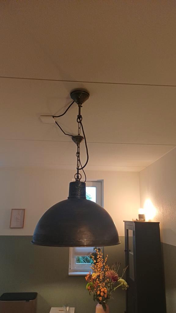 Industriële Lampen - Groot & Stoer!, Huis en Inrichting, Lampen | Hanglampen, Gebruikt, 50 tot 75 cm, Metaal, Ophalen