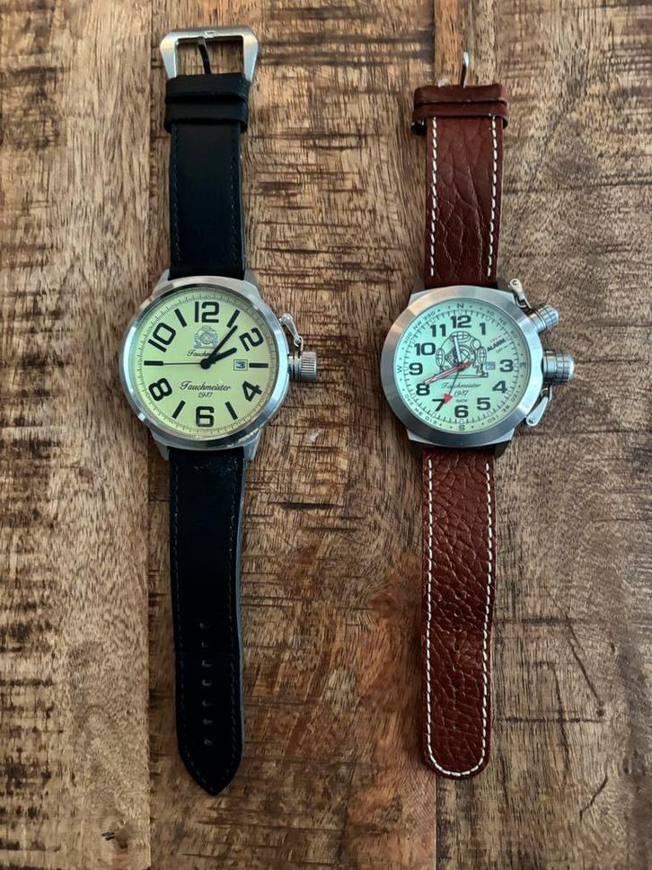 Tauchmeister 1937 Horloges - Set van 2 - T0187 en T0216, Sieraden, Tassen en Uiterlijk, Horloges | Heren, Gebruikt, Polshorloge