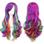Pruik lang haar met krullen multi-color FireWorks, Sieraden, Tassen en Uiterlijk, Uiterlijk | Haarverzorging, Verzenden, Nieuw