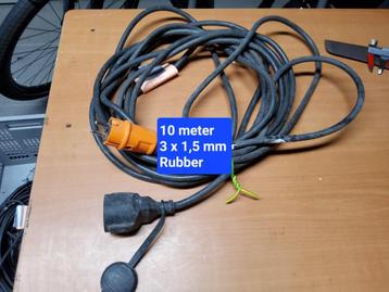 10 m  RUBBER Verlengsnoer Neopreen 3*1.5 mm beschikbaar voor biedingen