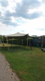 Stretchtent 10,5x7,5 meter, zandkleur, complete set, Tuin en Terras, Partytenten, Ophalen, Nieuw