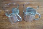 2 theeglazen in verzilverde houders (zs 90), Glas of Glazen, Gebruikt, Ophalen of Verzenden, Glas