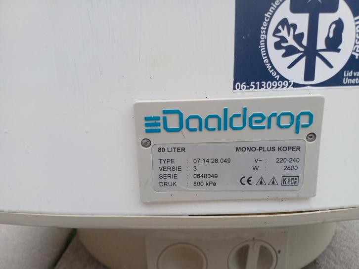 Daalderop 80 liter Mono-Plus Koper Boiler, Doe-het-zelf en Verbouw, Geisers en Boilers, Ophalen