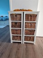 Lade kastjes wit met rieten manden, Minder dan 50 cm, Ophalen of Verzenden, 3 of 4 laden, Minder dan 100 cm