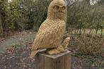 (Tuin)Beeld uil, goud, tuin, gazon, bos, 80cm, Ophalen, Nieuw, Kunststof, Dierenbeeld