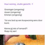 Huur/koop woning, appartement, studio omg Groningen, Assen, Ophalen of Verzenden, Zo goed als nieuw