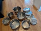 Pannenset 6 pannen, Ophalen, Gebruikt, Rvs, Pannenset