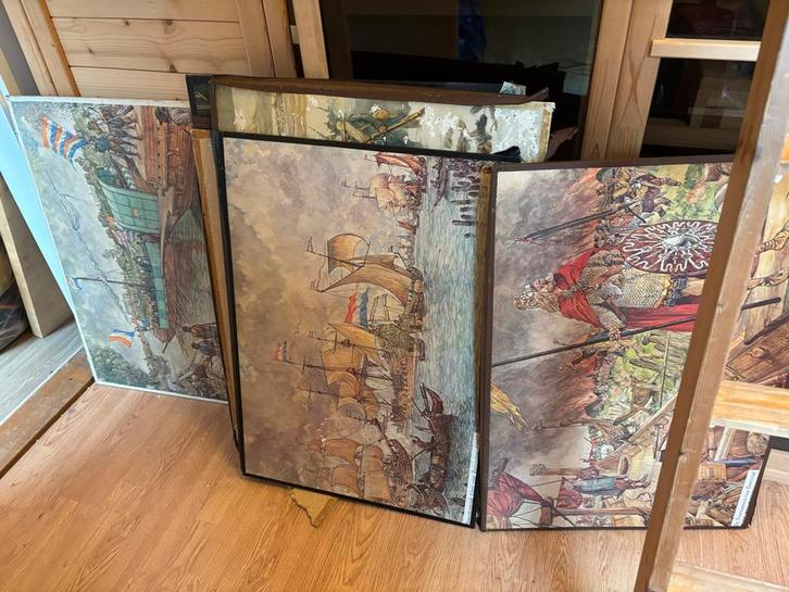 Oude Schoolplaten - Geschiedenis, Huis en Inrichting, Woonaccessoires | Kamerschermen, Gebruikt, Ophalen