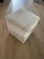 Leen Bakker Poef Cloe Zand - 43x43x43 cm, Ophalen, Minder dan 50 cm, Vierkant, Zo goed als nieuw