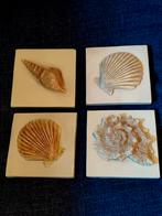 4 VINTAGE COSTA NOVA 3D RELIEF SCHELPEN TEGELS, Antiek en Kunst, Ophalen of Verzenden
