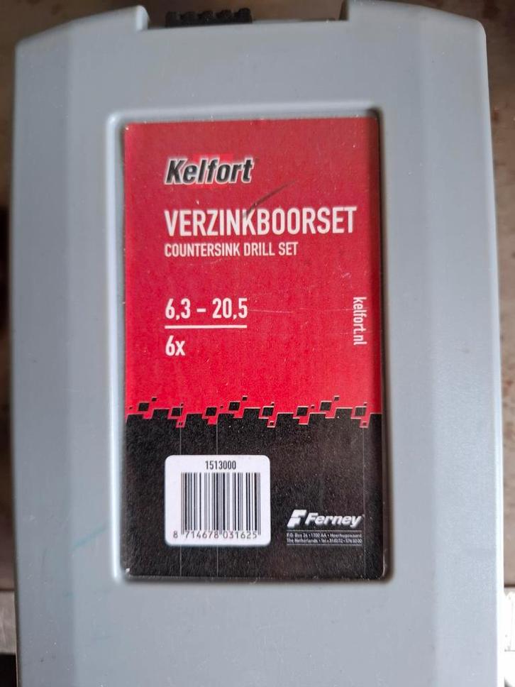 Kelfort Verzinkboorset - 6-delig, Doe-het-zelf en Verbouw, Gereedschap | Handgereedschap, Zo goed als nieuw, Ophalen of Verzenden