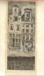 Theo Beerendonk aquatint "Prinsengracht 92-94", gesigneerd, Antiek en Kunst, Ophalen