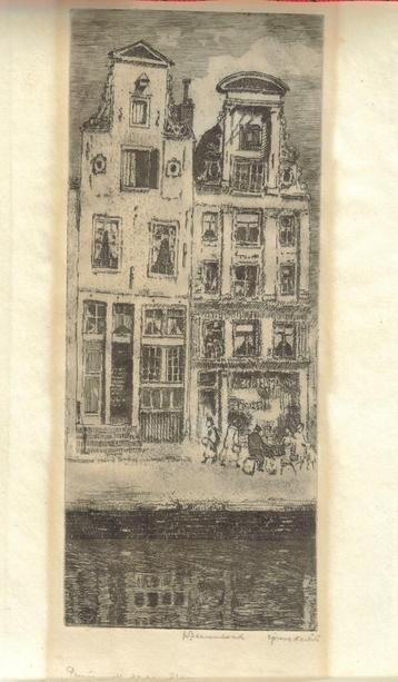 Theo Beerendonk aquatint "Prinsengracht 92-94", gesigneerd beschikbaar voor biedingen