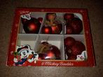 5 Mickey Mouse Kerstballen rood, Diversen, Kerst, Nieuw, Ophalen of Verzenden