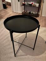 IKEA Gladom Zwarte Bijzettafel met Dienblad, Huis en Inrichting, Ophalen, Minder dan 45 cm, Minder dan 55 cm, Gebruikt