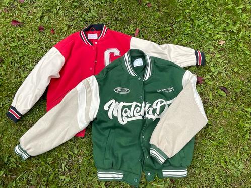 Vintage Varsity jasjes Bershka & ZARA, Kleding | Dames, Jasjes, Kostuums en Pakken, Gedragen, Jasje, Maat 36 (S), Groen, Ophalen