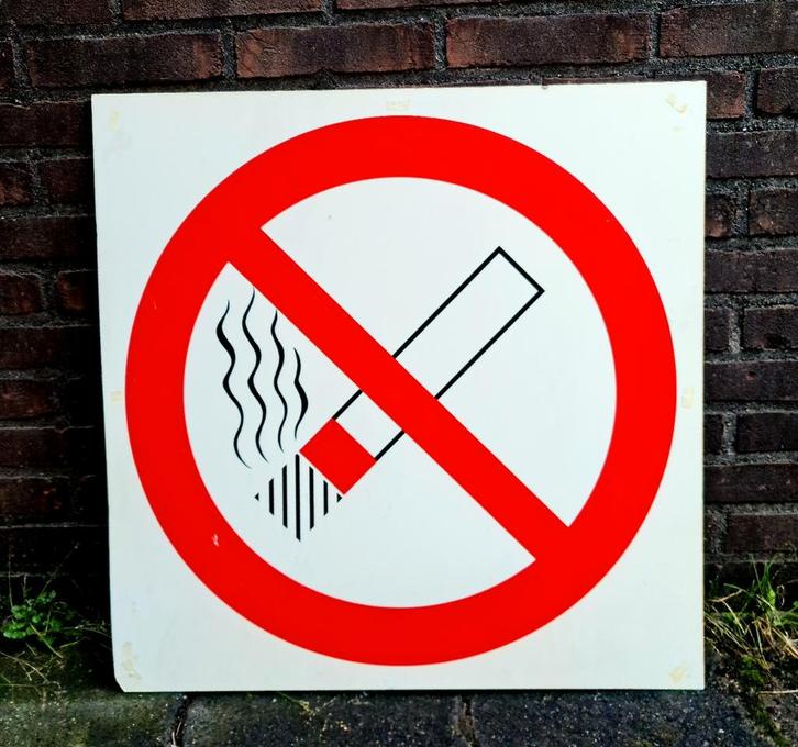 Verbodsbord VERBODEN TE ROKEN verkeersbord kunststof uniek, Antiek en Kunst, Curiosa en Brocante, Ophalen