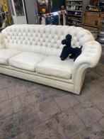 Zeer stoere sleetse vintage chesterfield 3zits bank, Ophalen, Gebruikt, Driepersoons, 200 tot 250 cm