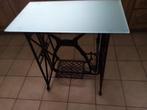 tafel, sidetable,antiek, oude naaimachine., Ophalen, Glas