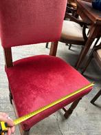 Set van 2 klassieke stoelen – rood velours – houten frame, Ophalen, Gebruikt, Twee, Rood
