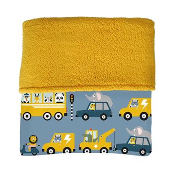 Ledikantdeken Teddydeken Onderweg Blauw ANNIdesign 150x100 beschikbaar voor biedingen