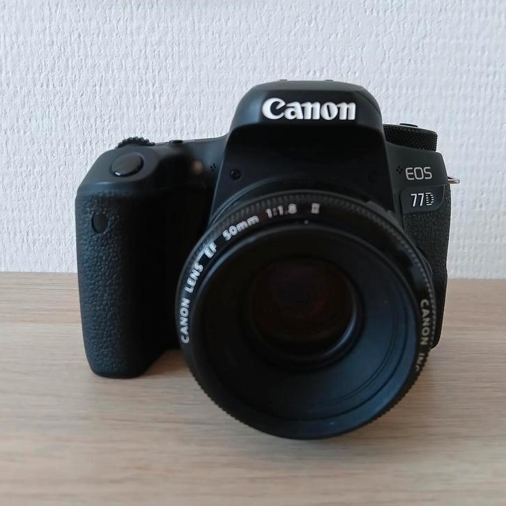 Canon Eos 77D + EF 50 mm 1.8, Audio, Tv en Foto, Fotocamera's Digitaal, Zo goed als nieuw, Spiegelreflex, Canon, Geen optische zoom
