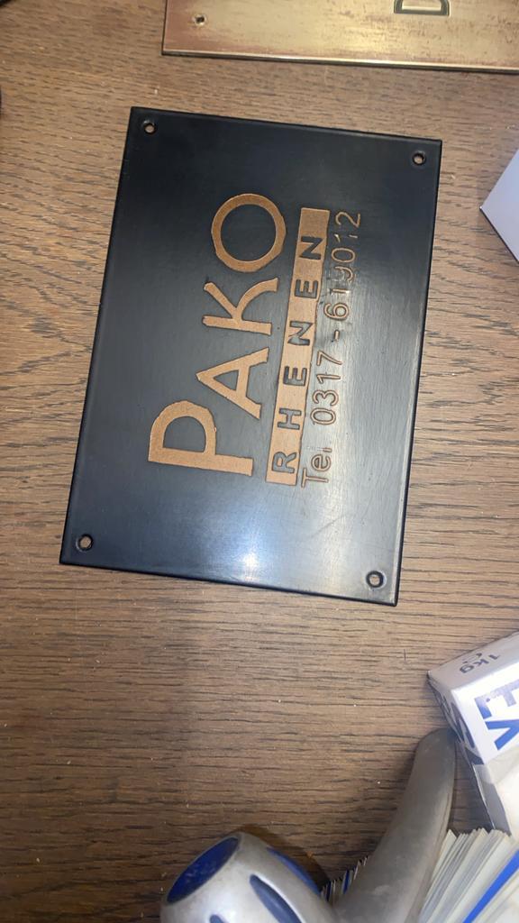 PAKO Rhenen reclamebordje, Antiek en Kunst, Antiek | Wandborden en Tegels, Ophalen