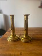 Antieke Messing Kandelaars Set, Ophalen of Verzenden, Koper of Brons