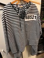 Gevangenis kostuum carnaval XL, Kleding | Heren, Carnavalskleding en Feestkleding, Ophalen, Zo goed als nieuw, Maat 56/58 (XL)