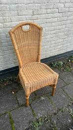 4 rotan eettafelstoelen, Huis en Inrichting, Gebruikt, Bruin, Riet of Rotan, Ophalen of Verzenden