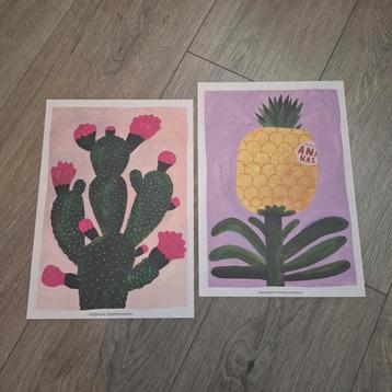 Vrolijke kleurrijke posters 2 stuks beschikbaar voor biedingen