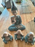 Boeddha Beeld met Horen, Zien, Zwijgen Figuren, Ophalen of Verzenden