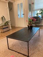 Salon tafel zwart metaal hout industrieel, Huis en Inrichting, Tafels | Salontafels, Gebruikt, 100 tot 150 cm, Metaal, Minder dan 50 cm